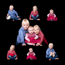 Montage van drie kinderen